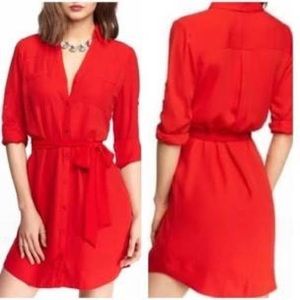 Express portofino shirt dress in red